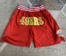 49ERS red Four Bags NBA Pants