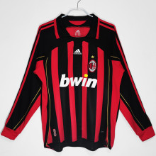 2006/07 AC Milan Home Long Sleeve Retro Soccer Jersey