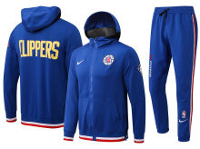 2022 Clippers Blue Hoody Zipper Jacket Tracksuit（快船）