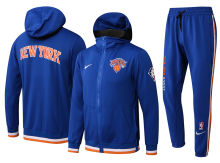 2022 NY Knicks Blue Hoody Zipper Jacket Tracksuit（尼克斯）