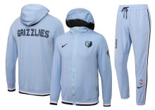 2022 Grizzlies Gray White Hoody Zipper Jacket Tracksuit（灰熊）