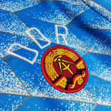 1988 DDR Away Blue Long Sleeve Retro Soccer Jersey