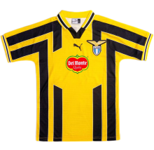 1998-1999 Lazio Third Yellow Retro Soccer Jersey