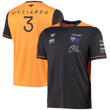 2022 McLaren F1 RICCIARDO 3 Yellow Black Team T-Shirt(迈凯伦)