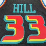 1998/99 Pistons HILL #33 Black Mitchell Ness Retro Jerseys 刺绣