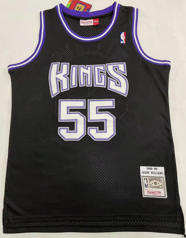 1998/99 KINGS WILLIAMS # 55 Black Mitchell Ness Retro Jerseys 刺绣