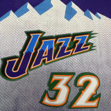 1996/97 Jazz MALONE #32 Snow Mountain Edition Purple Mitchell Ness Retro Jerseys 刺绣