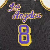 1996/97 Lakers Bryant #8 Black Mitchell Ness Retro Jerseys 刺绣