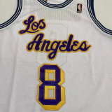 1996/97 Lakers Bryant #8 White Mitchell Ness Retro Jerseys 刺绣