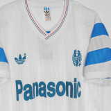 1990 Marseille Home White Retro Soccer Jersey