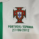 2012 Portugal Away White Long Sleeve Retro Soccer Jersey