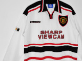 1998/99 M Utd Away Long Sleeve Retro Soccer Jersey