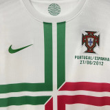 2012 Portugal Away White Retro Soccer Jersey