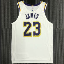 2022 Lakers JAMES #23 AU Player Version White NBA Jerseys 密绣