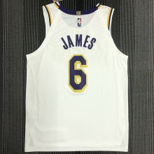 2022 Lakers JAMES #6 AU Player Version White NBA Jerseys 密绣