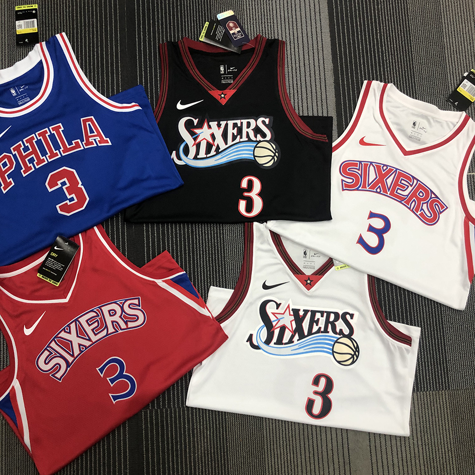 Rookie Philadelphia 76ers Iverson #3 Red NBA Jersey - Kitsociety