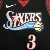 76ers IVERSON #3 Retro Black NBA Jerseys