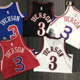 76ers IVERSON #3 Retro Black NBA Jerseys