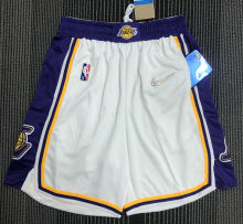2022 Lakers White 75 Years Retro NBA Pants