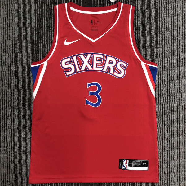 76ers IVERSON #3 Retro Red NBA Jerseys