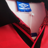 1994/96 M Utd Home Red Long Sleeve Retro Soccer Jersey