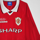 1999/2000 M Utd Home Long Sleeve Retro Soccer Jersey