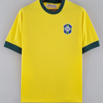 1970 Brazil Home Yellow Retro Soccer Jersey