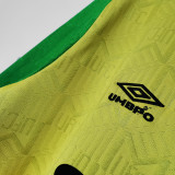 1992/94 M Utd Yellow And Green Long Sleeve Retro Soccer Jersey