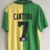 1992/94 M Utd Yellow And Green Long Sleeve Retro Soccer Jersey