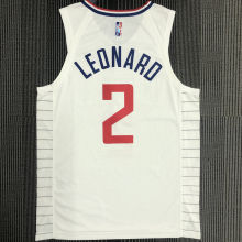 2022 Clippers LEONARD #2  AU Player Version White NBA Jerseys 密绣