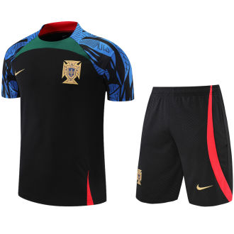 2022 Portugal Black Short Training Jersey(A Set)