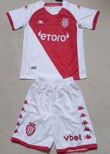 2022/23 Monaco Home Red White Kids Soccer Jersey