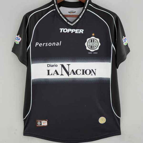 2002 Club Olimpia Away Black Retro Soccer Jersey