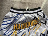 Warriors White Four Bags NBA Pants