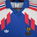 1988/90 France Home Long Sleeve Retro Soccer Jersey