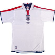 2003/05 England Home White Retro Soccer Jersey