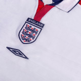 2004 England Home White Retro Soccer Jersey