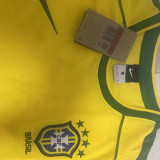 1998 Brazil Home Yellow Retro Long Sleeve Jersey (No small fonts on the chest)