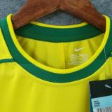 1998 Brazil Home Yellow Retro Long Sleeve Jersey (No small fonts on the chest)