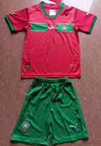 2022/23 Morocco Home Red Kids Soccer Jersey