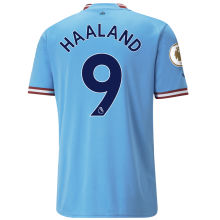 HAALAND #9 Man City 1:1 Home Blue Fans Jersey 2022/23 (League Font)