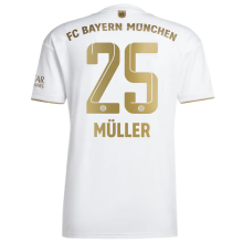 Müller #25 BFC Away White Fans Soccer Jersey 2022/23