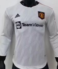 2022/23 M Utd Away White Player Version Long Sleeve Jersey