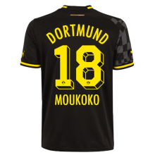 MOUKOKO #18 BVB 1:1 Quality Away Black Fans Jersey 2022/23
