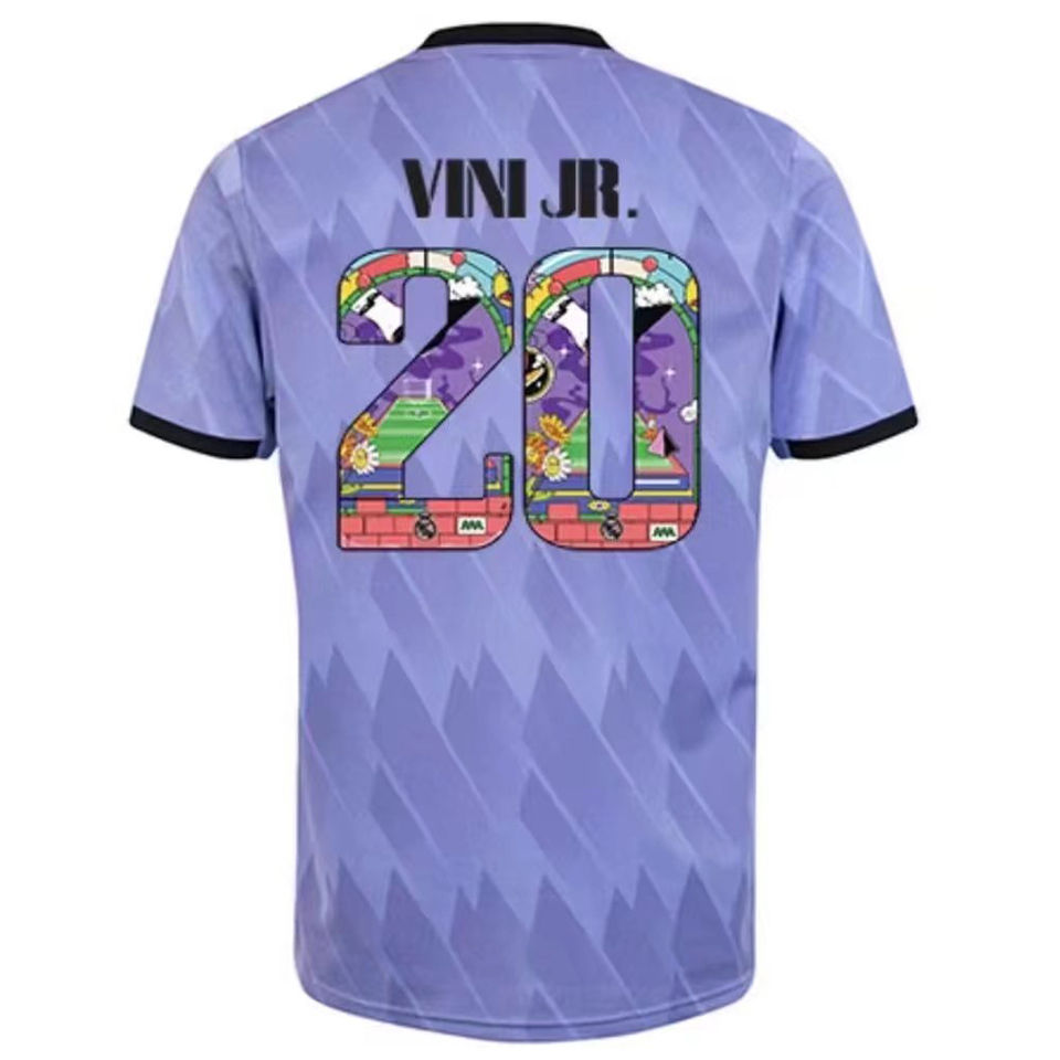 Adidas Real Madrid Vini Jr. Away Jersey W/ Champions League Patches 24 25 Crew Orange