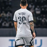MESSI #30 PSG 1:1 Quality Away Grey Fans Jersey 2022/23 Verdy Font