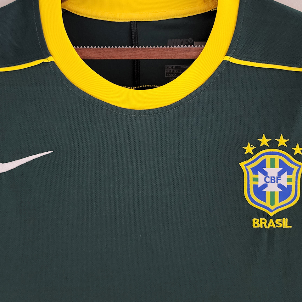 Retro 1998 Brazil Green Goalkeeper Jersey - Kitsociety