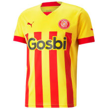 2022/23 Girona Away Yellow Red Fans Soccer Jersey
