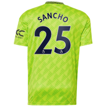 SANCHO #25 M Utd 1:1 Quality Green Fans Jersey 2022/23 (League Font)