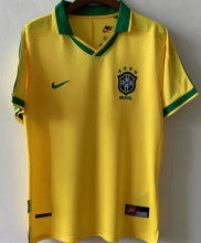 1997 Brazil Home Yellow Retro Soccer Jersey